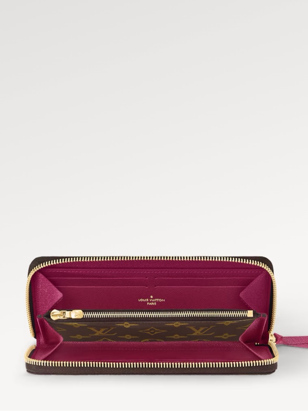 Louis Vuitton clemence Fuchsia Zip-Around Wallet